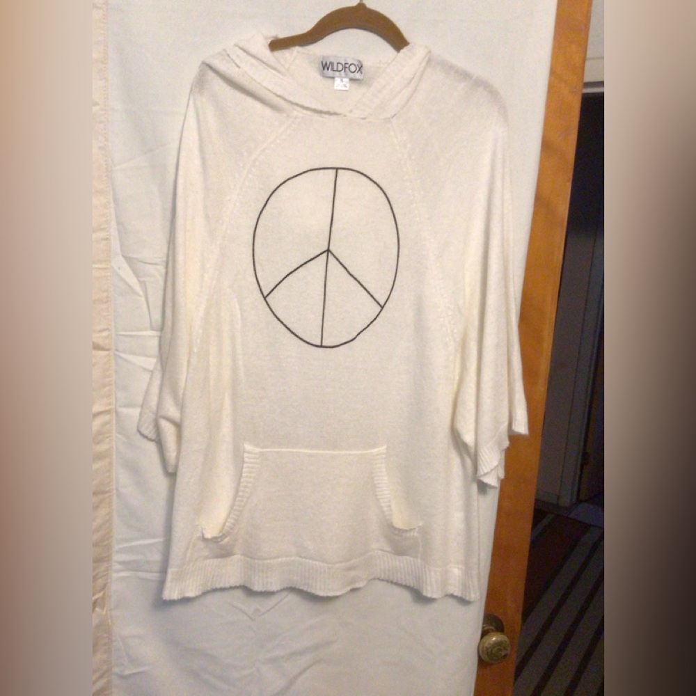 Wild fox sweater with hoodie SZ S # Peace#Hippie#